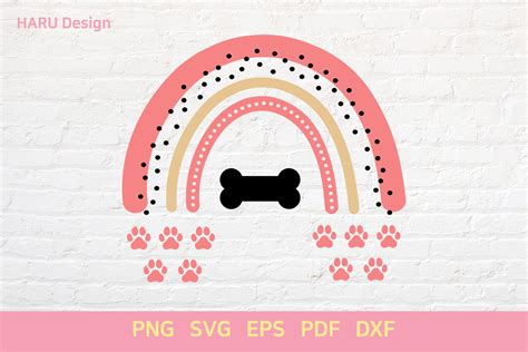 Rainbow Dog Paw Graphic by HARUdesign · Creative Fabrica