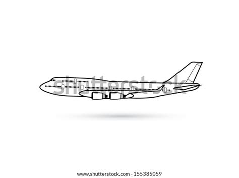 Airplane Side View Vector Illustration Stock Vector (Royalty Free) 155385059 | Shutterstock