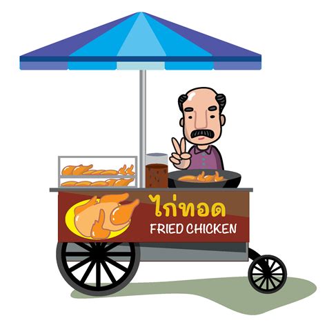 Thai food vendor street food fried chicken 19634735 PNG