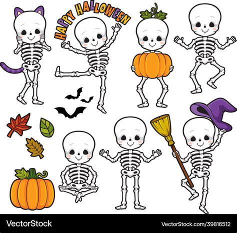 Cute Halloween Skeleton Svg