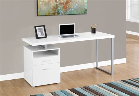 Modern 60" Single Pedestal Computer Desk in White – ComputerDesk.com