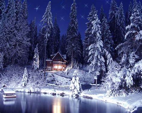 Winter Night Scenes Wallpaper - WallpaperSafari