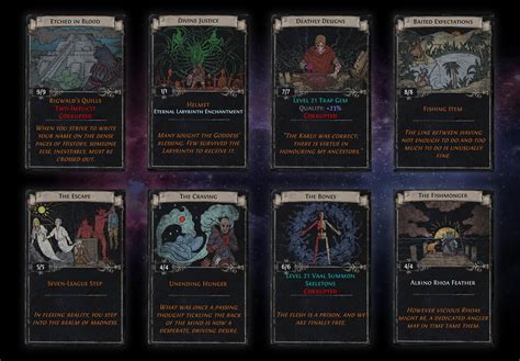 Poe Divination Card Farming - Printable Cards