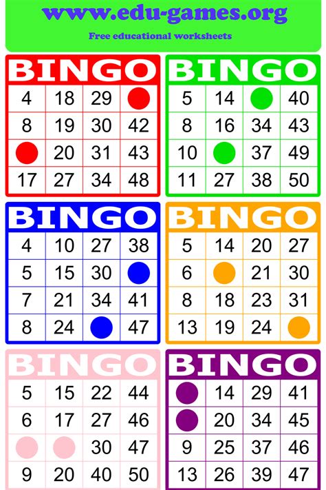 Math Bingo | Free Printable PDF Math Bingo Cards