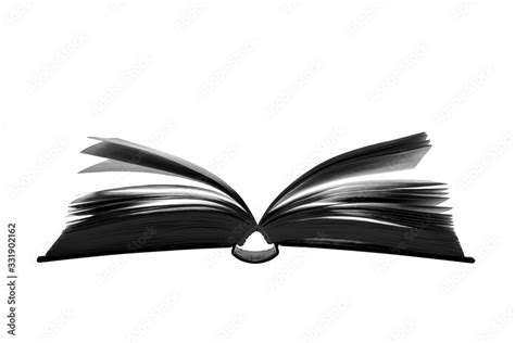 Silhouette of an open book on a white background Stock Photo | Adobe Stock