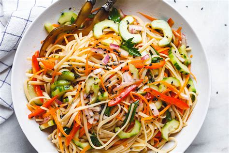 Asian Noodle Salad Recipe with the Best Ever Ginger Vinaigrette – Asian ...