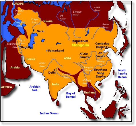 Map of Mongol Empire | Zendmen Travel Mongolia