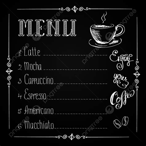 Coffee Menu On Black Background Poster Template Download on Pngtree