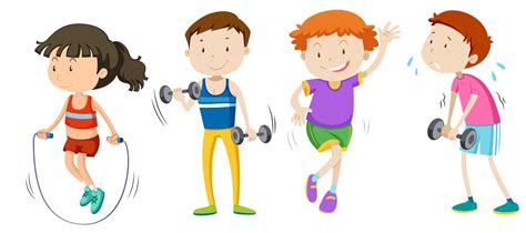 A set of children weight training 299690 Vector Art at Vecteezy