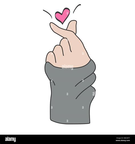 Hand drawing love finger isolated on white background. Vector ...