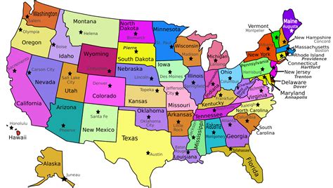 Printable Us States And Capitals Map