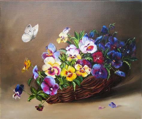 Pansy Flower Painting Pansies Original Painting Oil Canvas | Etsy