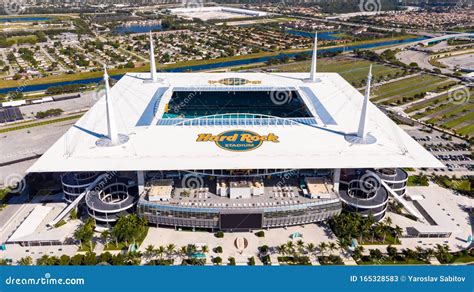 Aerial View, Drone Photography of Hard Rock Stadium of the Miami ...