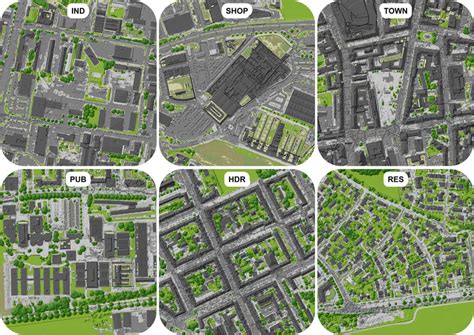 Six different urban structure types selected after the approach of ...