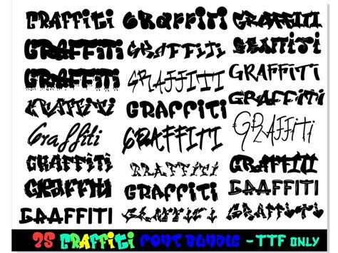 25 Graffiti Fonts TTF Graffiti Font Bundle, Graffiti Letters, Urban Font, Street Font ...