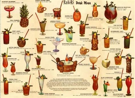 Drink menu from Columbus' former legendary tiki restaurant, Kahiki. I would love to know what a ...