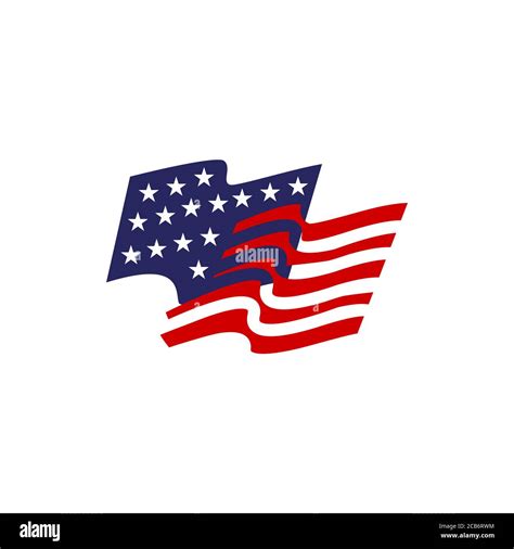 red blue star and stripes america US flag logo design . USA flags elements vector icons template ...