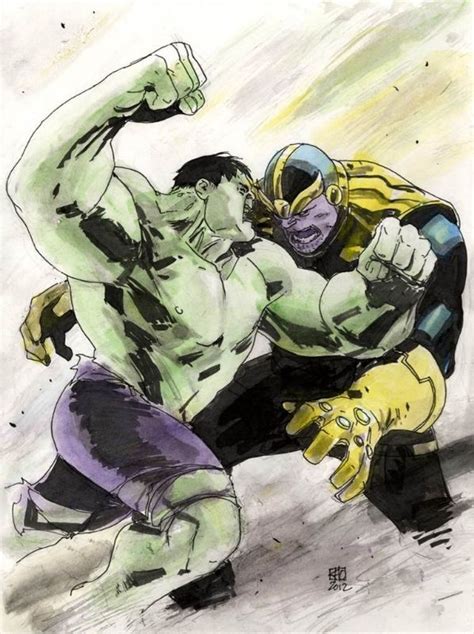 Hulk vs Thanos by Khoi Pham Comic Art | Marvel comics wallpaper, Hulk, Comic art