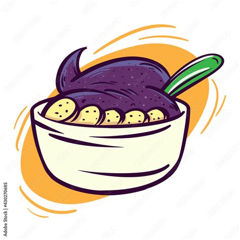 Bowl Acai. Clipart Illustration Vector Stock Vector | Adobe Stock