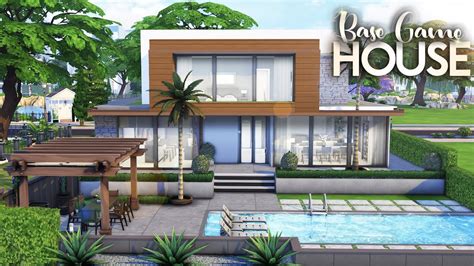 BASE GAME MODERN FAMILY HOME | NO CC | 3 Bdr + 3 Bth | The Sims 4: Speed Build - YouTube