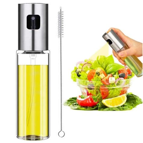 Stainless Steel Spray Bottles Refillable Olive Oil Vinegar Mist Spraying Bottle Grill BBQ Oil ...