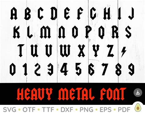 Heavy Metal Font Hard Rock Font Font Svg ACDC Font Digital - Etsy New Zealand