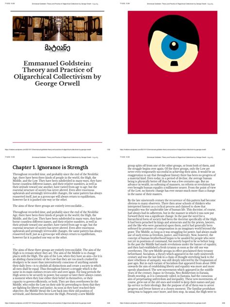 Theory and Practice of Oligarchical Collectivism by Emmanuel Goldstein ...