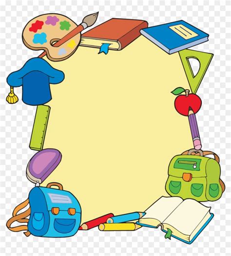 School Supplies Background Clipart