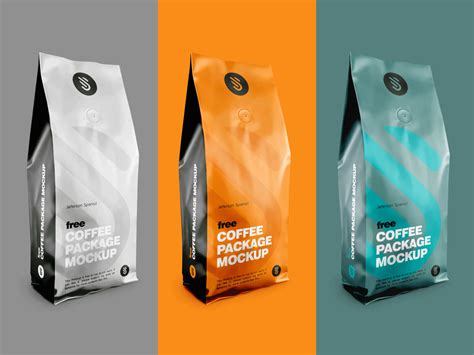 Free Aluminium Coffee Standing Pouch Packaging Mockup PSD - Good Mockups