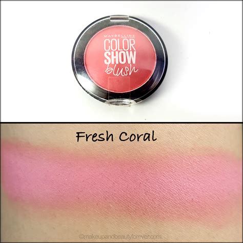 Maybelline Color Show Blush Fresh Coral Review Swatches - Makeup and Beauty Forever