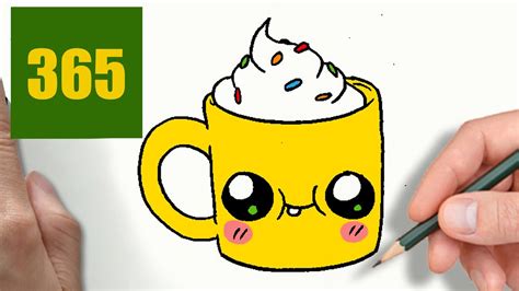 COMMENT DESSINER TASSE DE CAFÉ KAWAII ÉTAPE PAR ÉTAPE – Dessins kawaii facile - YouTube