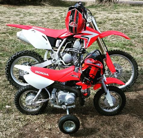 Father & Son Matching Honda Dirt Bikes. Red, White, & Black. 125cc 50cc | Honda dirt bike, Dirt ...