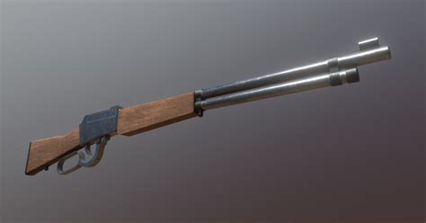 Low Poly Lever Action Rifle - DownloadFree3D.com