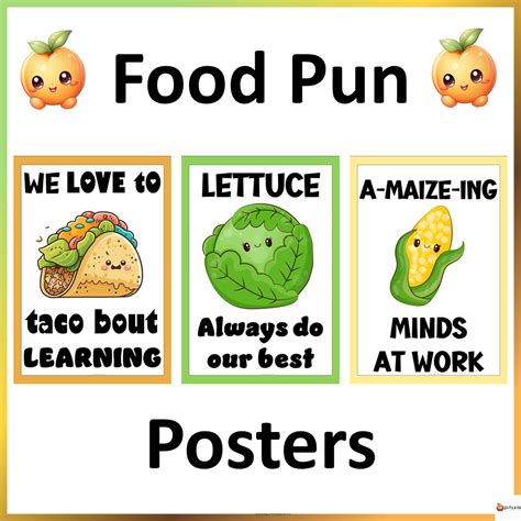 Motivational Classroom Posters - Food Puns - Australian Teachers Marketplace