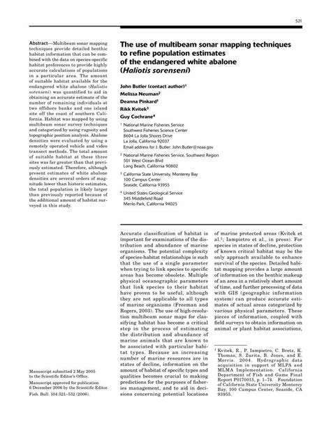 (PDF) The use of multibeam sonar mapping techniques of the ...€”Multibeam sonar mapping ...