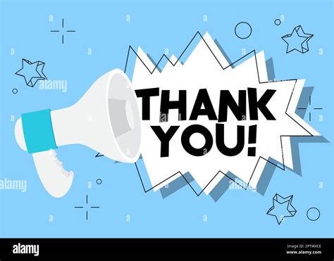 Thank You text with cartoon Megaphone Stock Vector Image & Art - Alamy