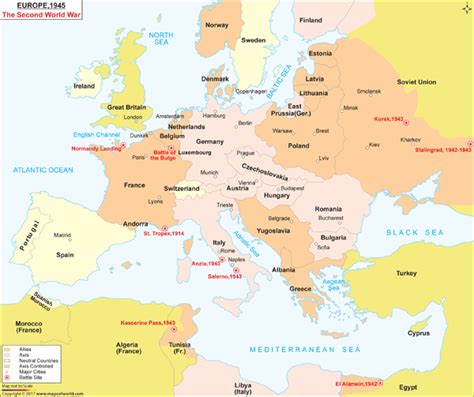 Map Of Second World War