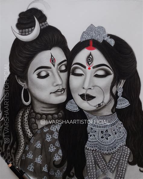 Shiv Parvati Pencil Sketch: A Divine Reflection of Love and Unity