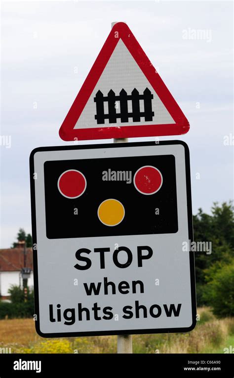 Level crossing uk road sign hi-res stock photography and images - Alamy