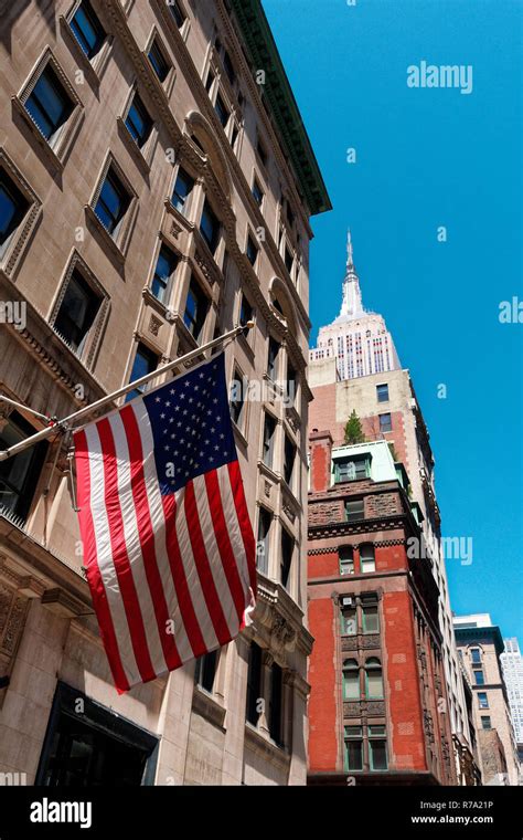 american flag on building Stock Photo - Alamy