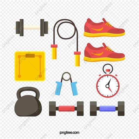 Gym Equipments Clipart Transparent PNG Hd, Hand Drawn Gym Training Equipment Element ...