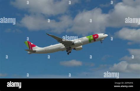 airplane airbus a330 900 neo tap air portugal take off slow motion oslo airport Stock Video ...