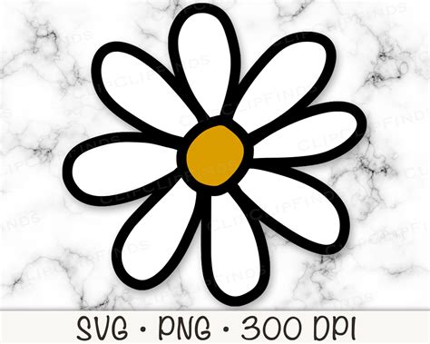 Daisy Flower Retro Groovy Daisy SVG Daisy PNG Vector Cut - Etsy Canada