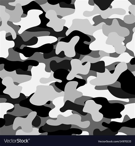 Camouflage seamless pattern in black white Vector Image