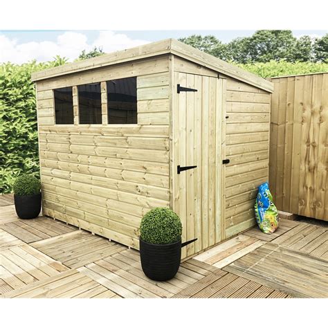 ShedsWarehouse.com | Aston Pent Sheds (BS) | 8ft X 6ft Pressure Treated Tongue & Groove Pent ...