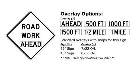 Road Work Ahead W20-1 Work Zone Sign | Bone Safety Signs | DISCO