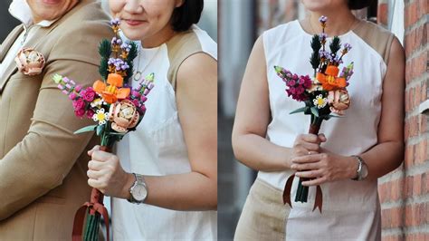 A Filipino Couple Used the Lego Flower Bouquet for Their Wedding