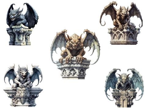 Gothic Gargoyle Clipart, Gothic Clipart, Spooky Clipart, Gothic Garden, Mystical Clipart, Gothic ...