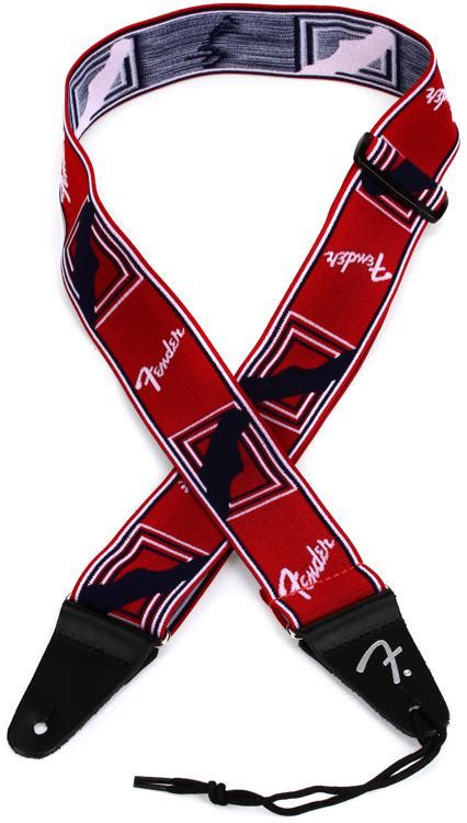 Fender WeighLess Guitar Strap - Red/White/Blue | Sweetwater