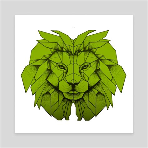 Green Lion art, an art canvas by Sukhendu Mondal - INPRNT